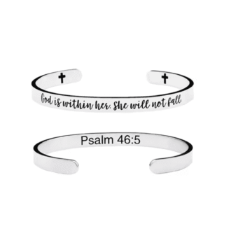 Psalm 46:5 Bible Verse Cuff Bracelet
