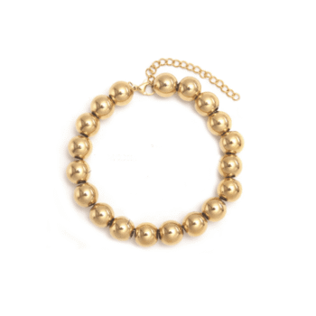 Metal Beaded Bracelet - gold