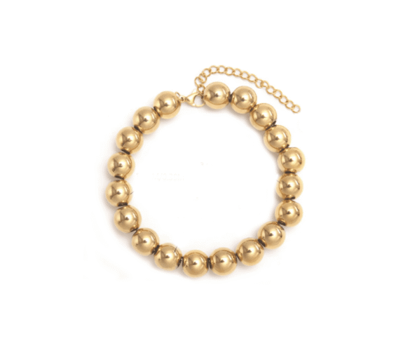 Metal Beaded Bracelet - gold