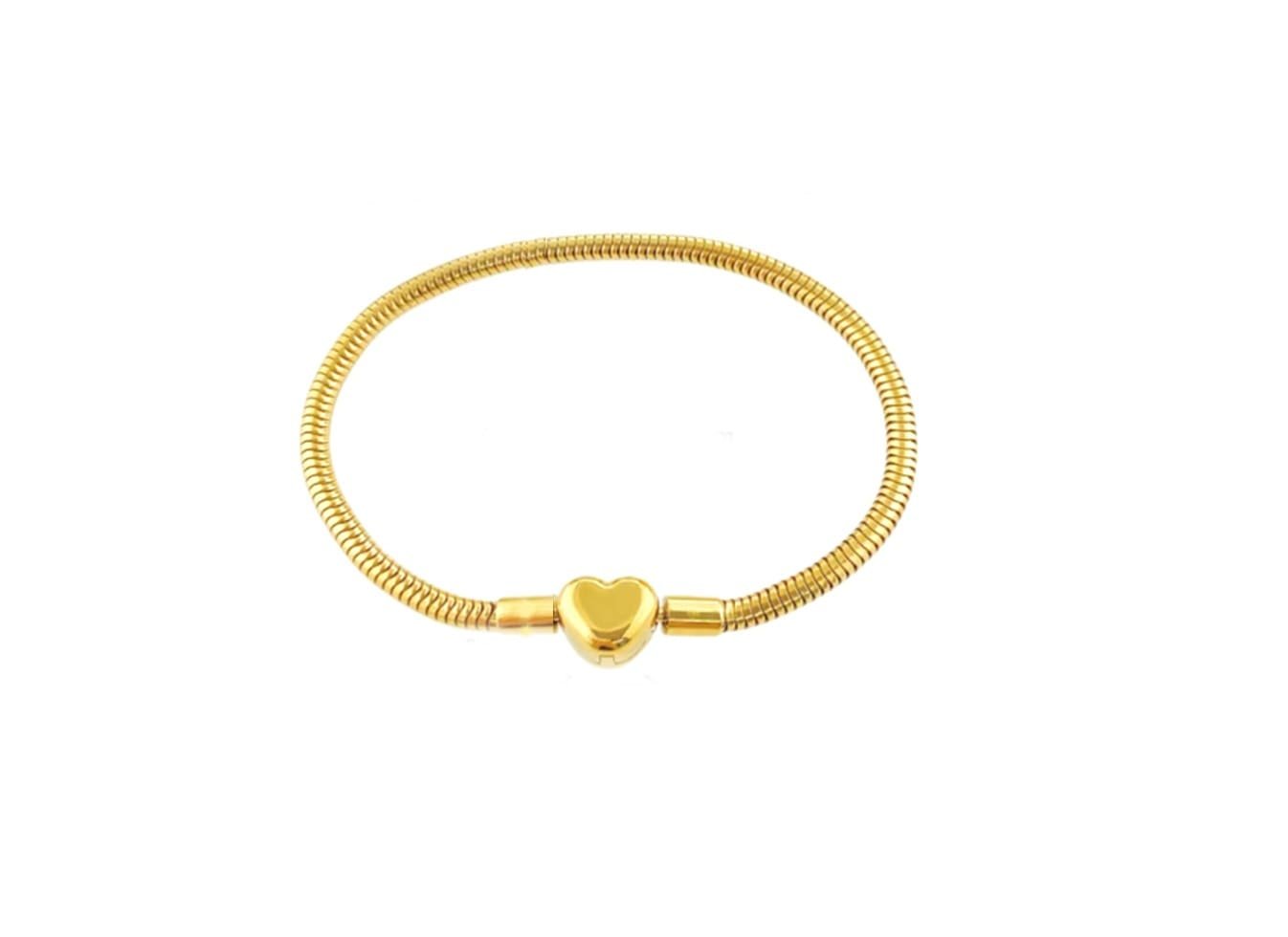 ZSNAK-006 Snake Chain Bracelet With Heart Clasp Snake Chain Bracelet With Heart Clasp