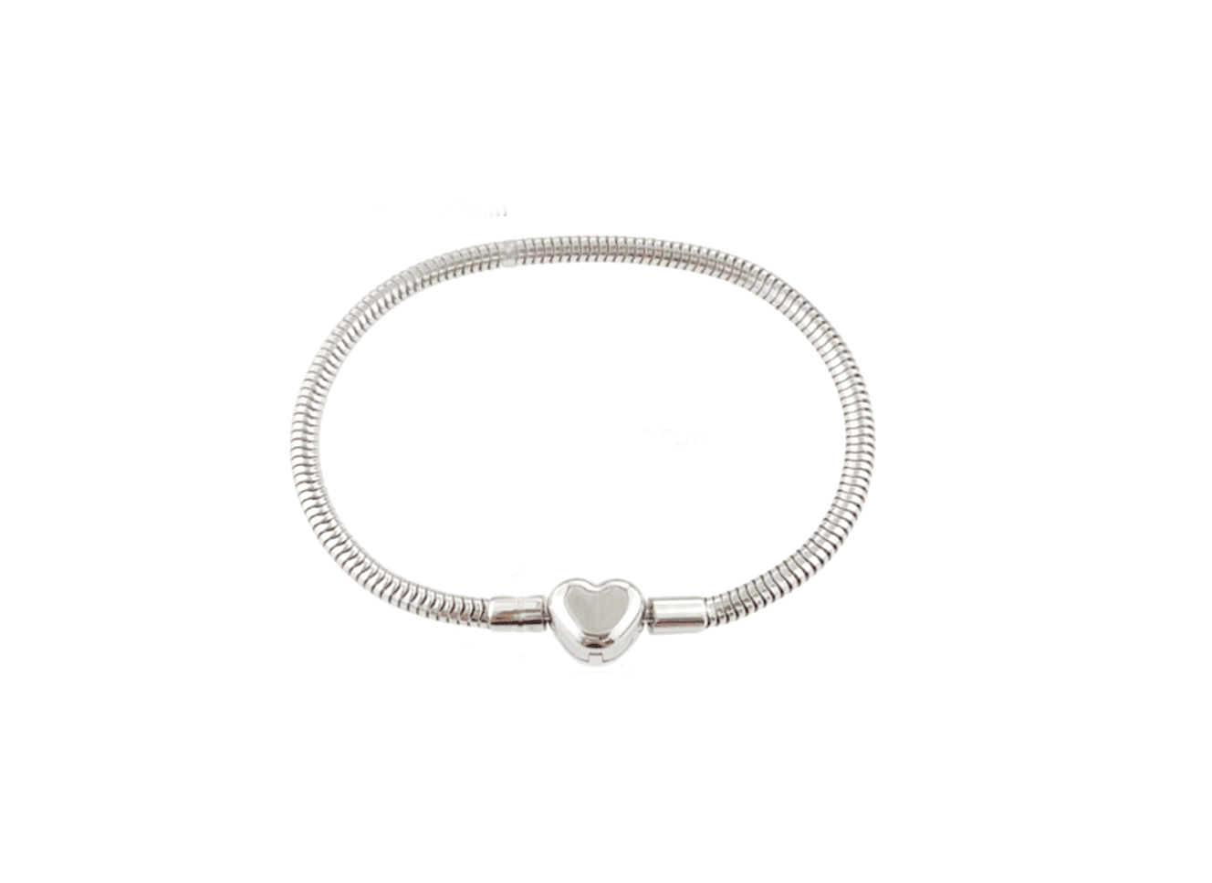 ZSNAK-006 Snake Chain Bracelet With Heart -silver Snake Chain Bracelet With Heart -silver