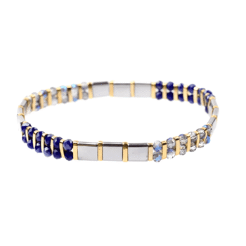 Japan Tila Bead Bracelet - blue