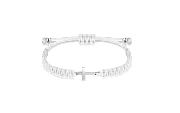 Woven Cross Bracelet - white