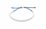 Blue White Braided String Friendship Bracelet