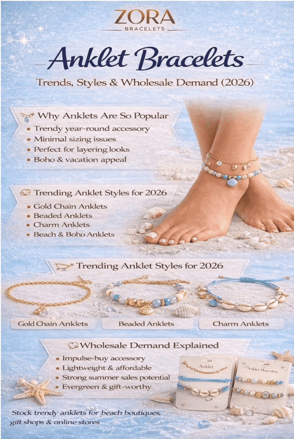 Anklet Bracelets Trends, Styles & Wholesale Demand Anklet Bracelets Trends, Styles & Wholesale Demand