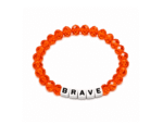 ZGLAS-008 Brave Bracelet with 8mm Glass Orange Beads