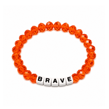 Brave Bracelet with 8mm Glass Orange Beads