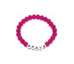Pink Crackle Glass Bead Brave Bracelet