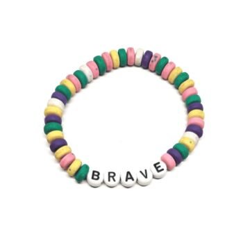 Colorful Polymer Clay Bead BRAVE Bracelet