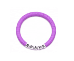 ZHS-054 Lavender Polymer Clay Heishi Bead BRAVE Bracelet