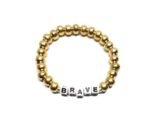 ZSTE-012 Custom Lettered Brave – Gold Beaded Bracelet