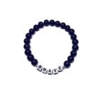 Customizable Black Beaded Stretch Brave Bracelet
