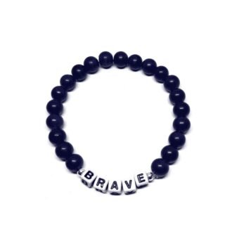 Customizable Black Beaded Stretch Brave Bracelet