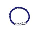 ZSTE-015 Handmade Blue Beaded BRAVE Word Bracelet