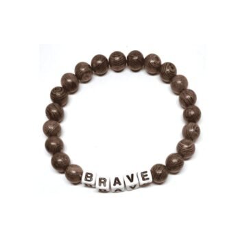 Wooden Bead BRAVE Bracelet