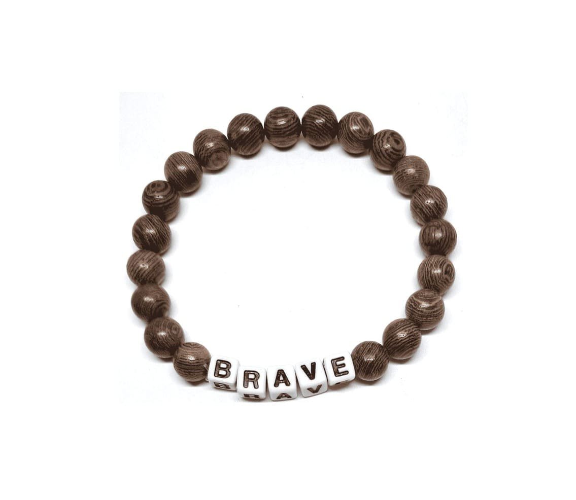ZWOOD-087 Wooden Bead BRAVE Bracelet Wooden Bead BRAVE Bracelet