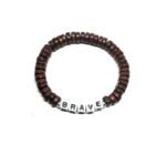 ZWOOD-088 Custom Wooden Bead Stretch Bracelet – Brave