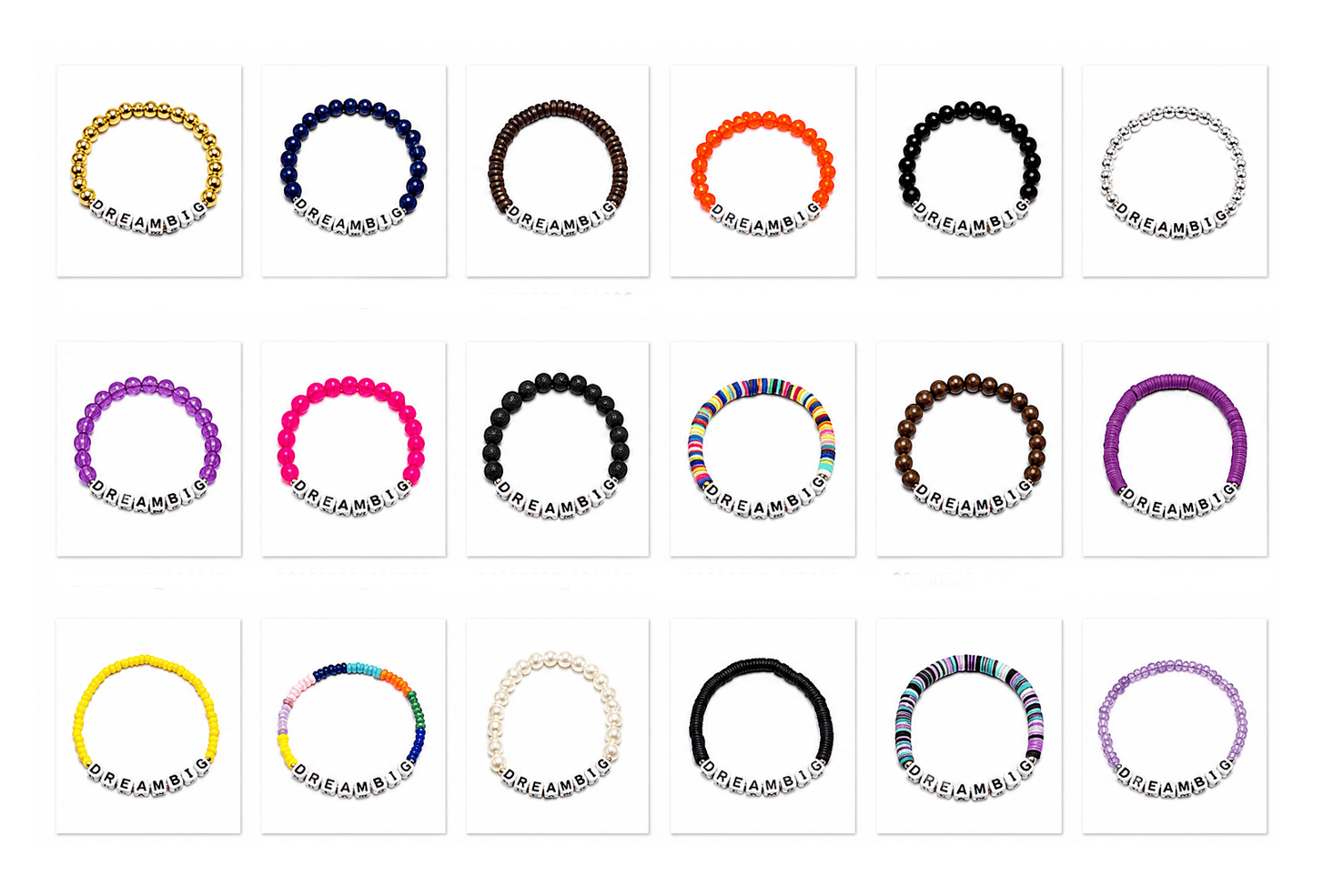 Dream Big Bracelet – Handmade Beaded Word Bracelet, 20 Colors & Styles Dream Big Bracelet – Handmade Beaded Word Bracelet, 20 Colors & Styles