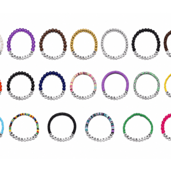 "BE POSITIVE" Word Bead Bracelet — 20 Colors/Materials