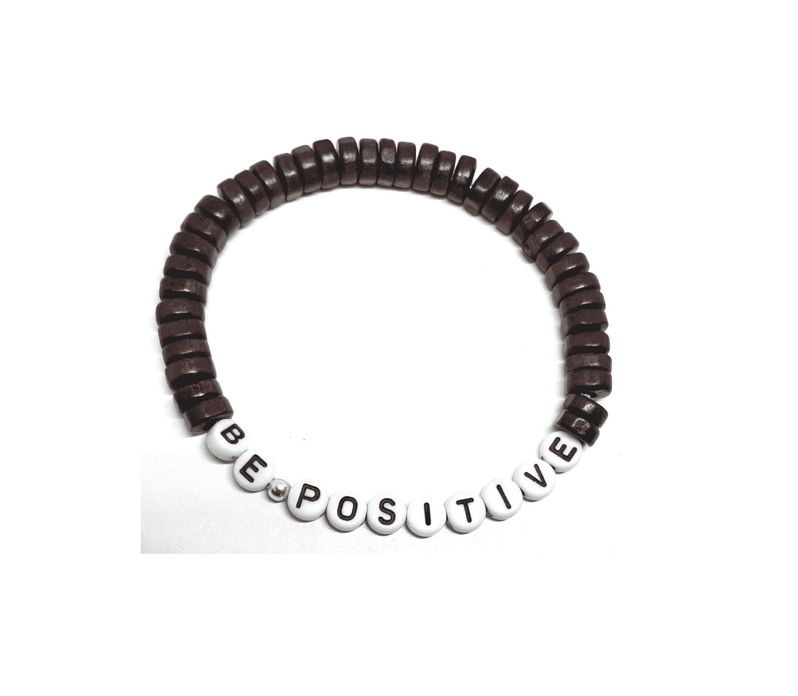 ZAFI-14 7-BE POSITIVE Word Bead Bracelet BE POSITIVE Word Bead Bracelet