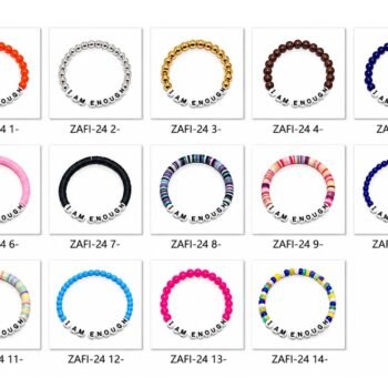 "I AM ENOUGH" Word Bead Bracelet — 13 Colors/Materials