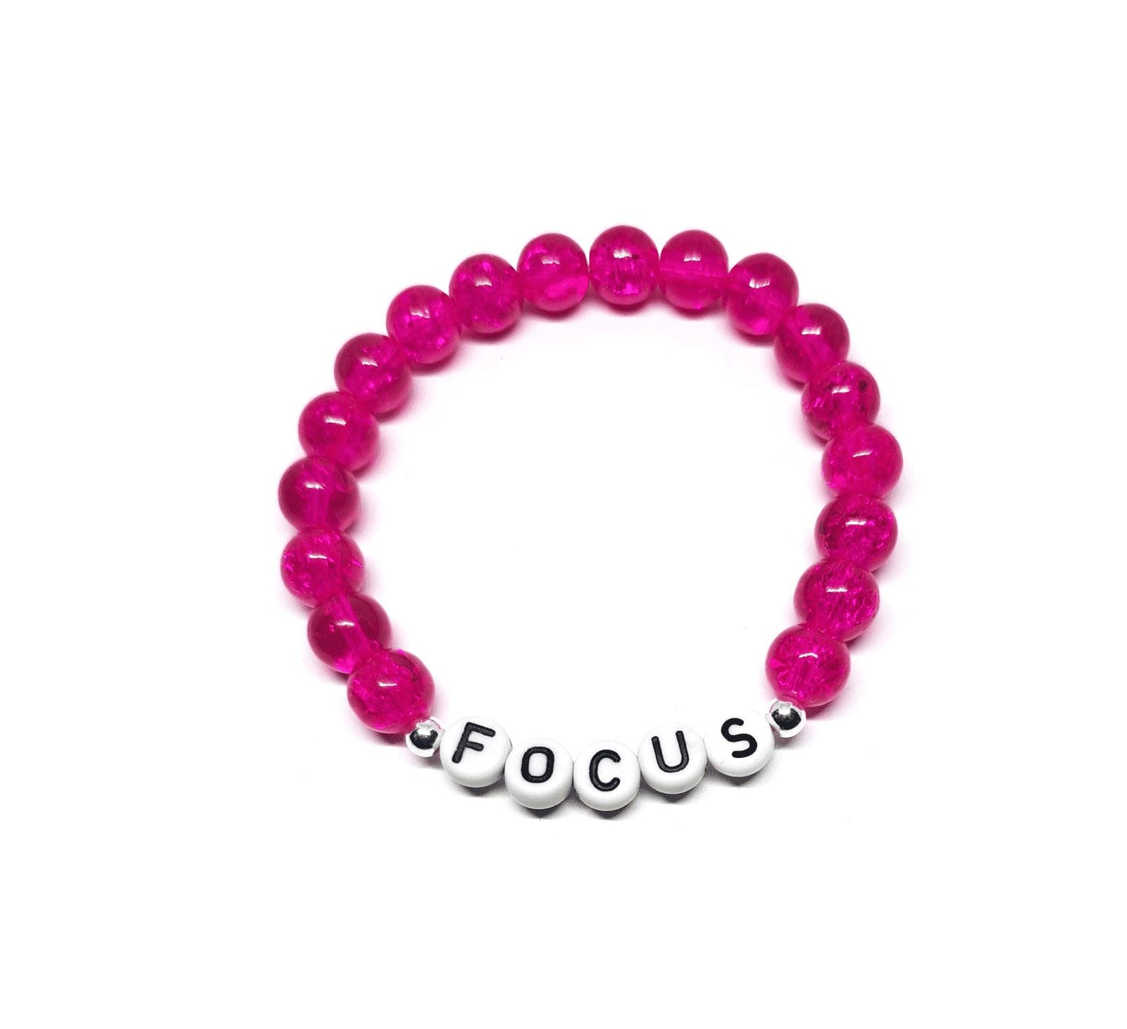 ZBEAD-001 2-Pink Crystal FOCUS Beaded Bracelet Pink Crystal FOCUS Beaded Bracelet