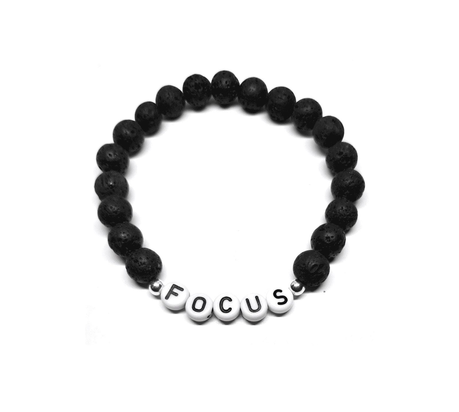 ZBEAD-001 3-Black Lava FOCUS Beaded Bracelet Black Lava FOCUS Beaded Bracelet