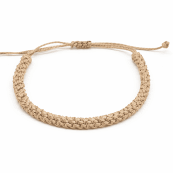 Beige 1mm waterproof woven sailor knot bracelet, adjustable