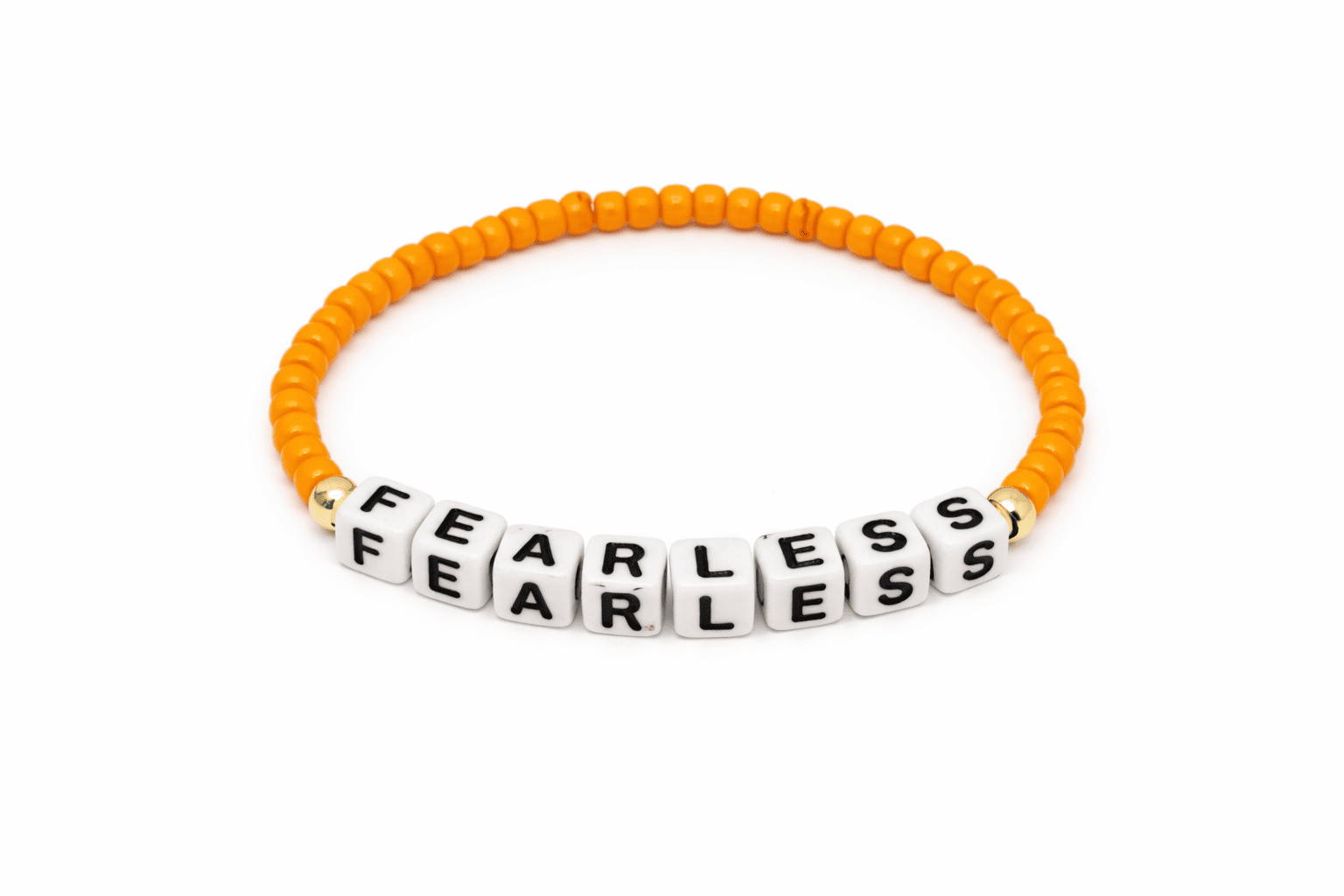 ZINS-013 11-Orange Seed FEARLESS Inspirational Beaded Bracelet