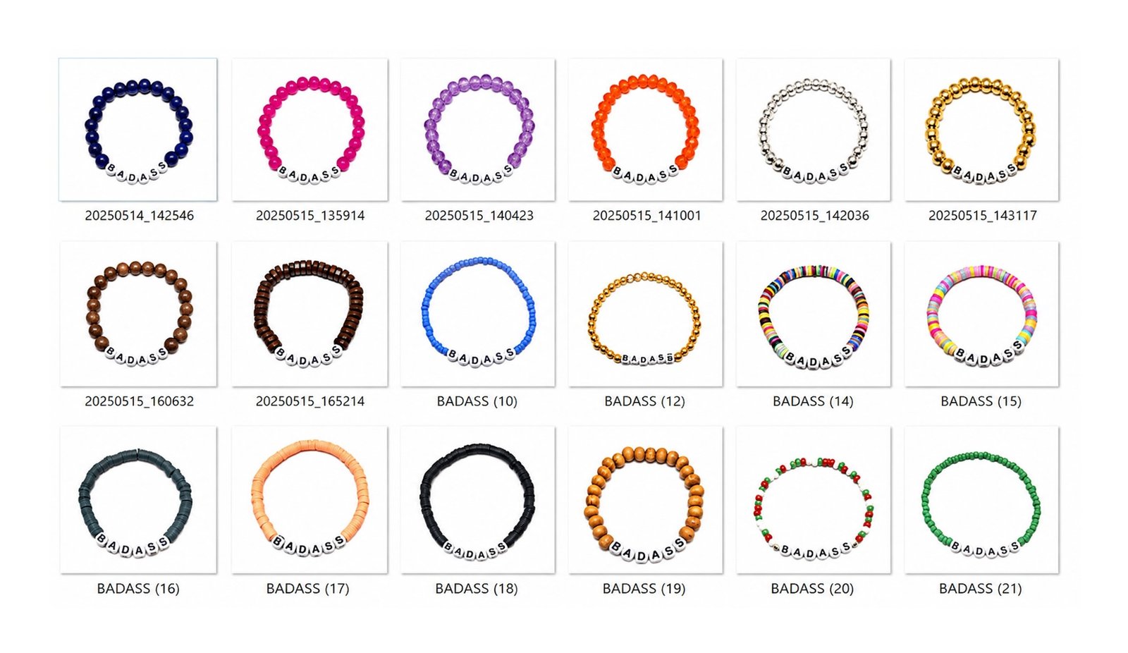 ZW-EM-007 Badass Word Bracelet