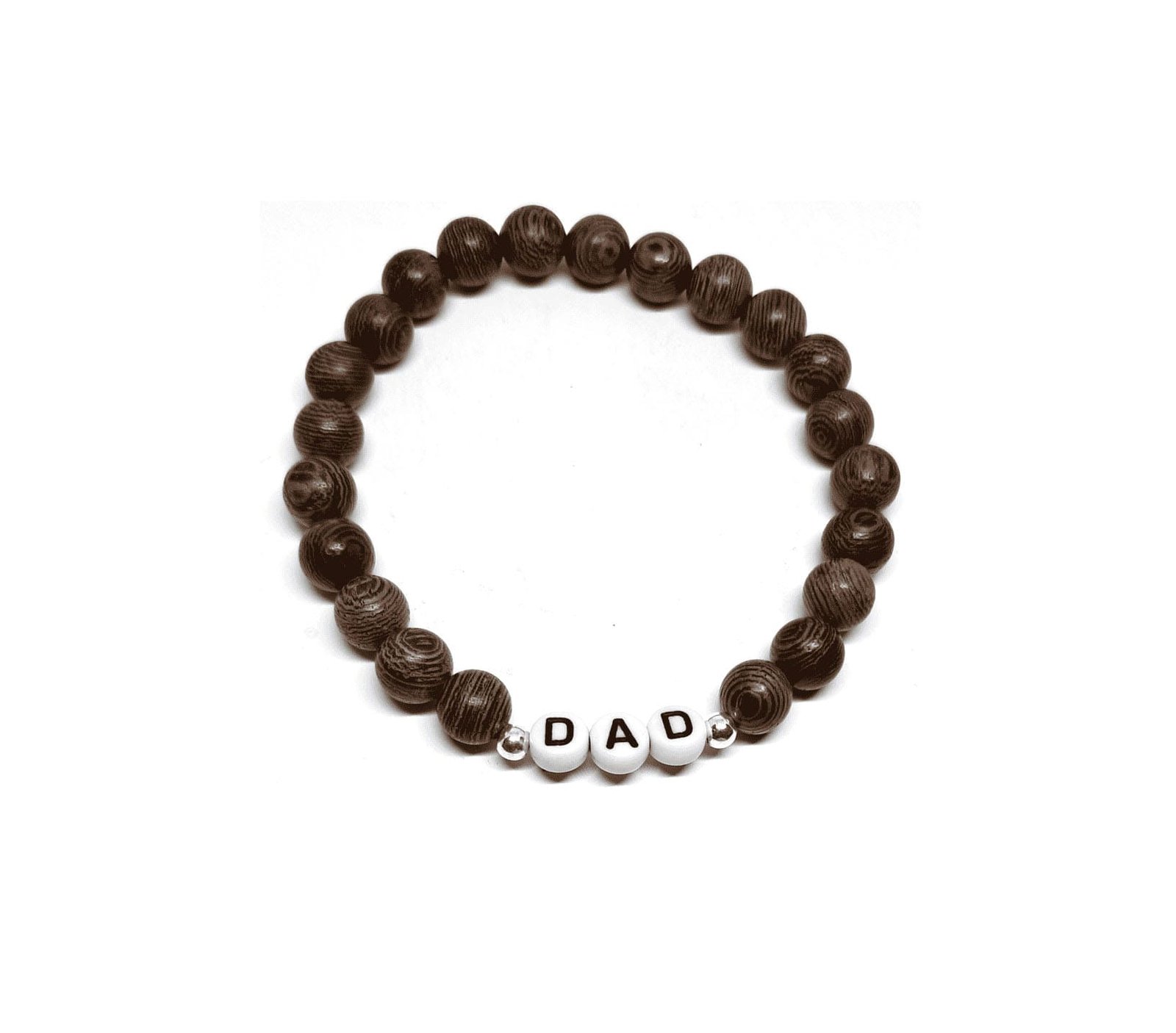 ZW-FM-001 Brown Wood Dad Word Bracelet Brown Wood Dad Word Bracelet