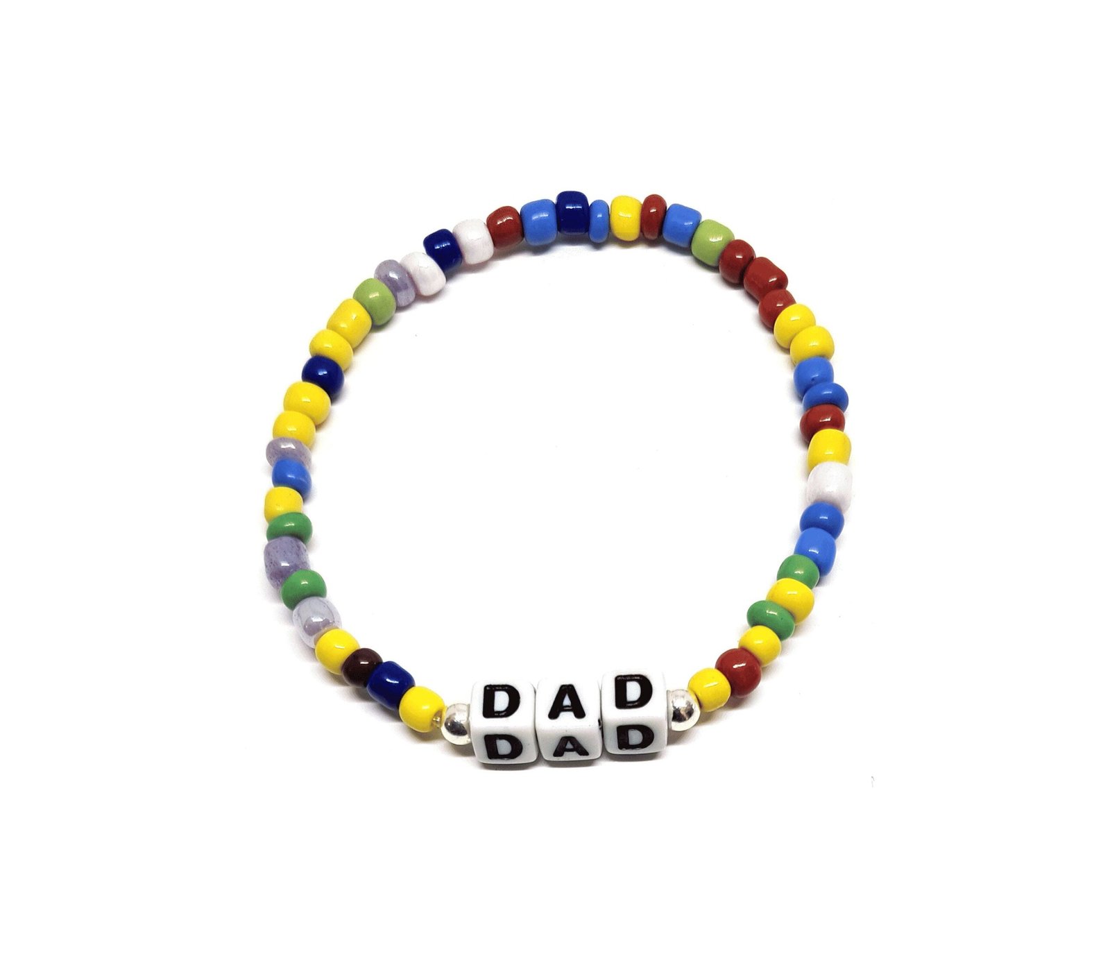 ZW-FM-002 Multicolor Seed Bead Dad Word Bracelet Multicolor Seed Bead Dad Word Bracelet
