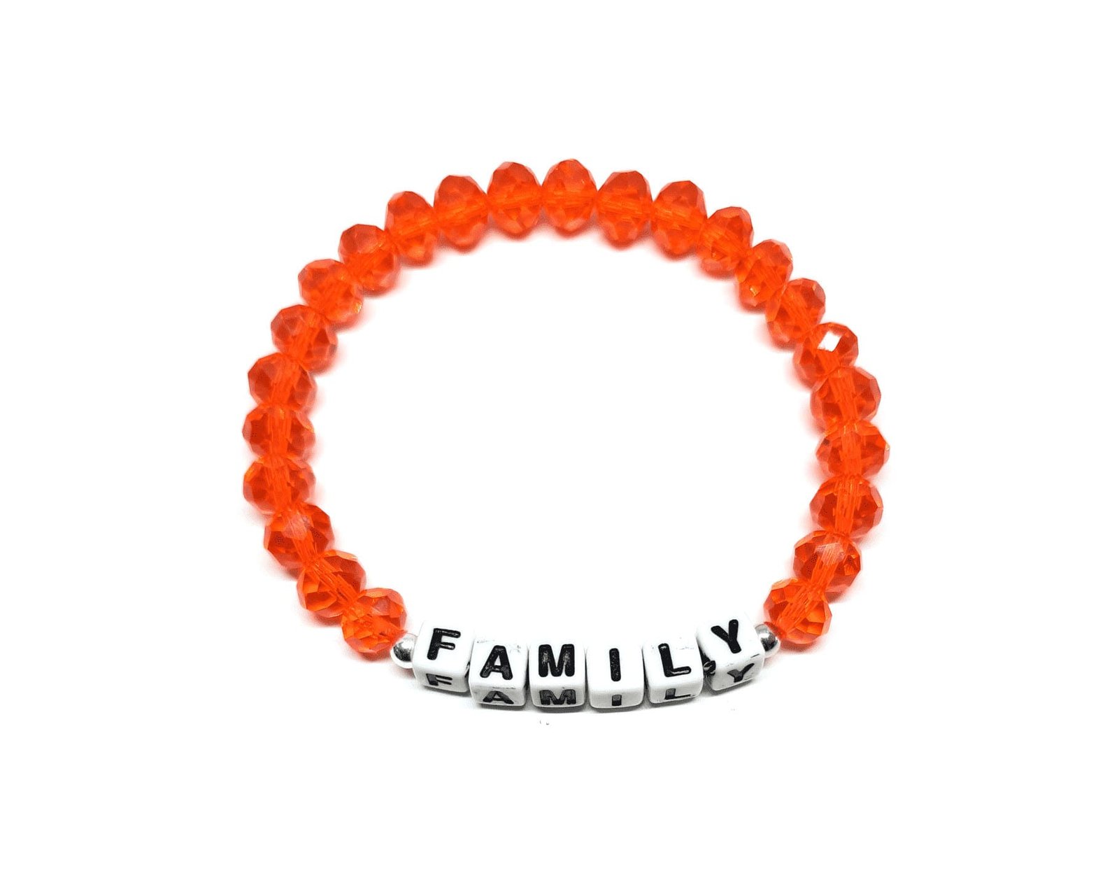 ZW-FM-002 Orange Crystal Family Word Bracelet Orange Crystal Family Word Bracelet
