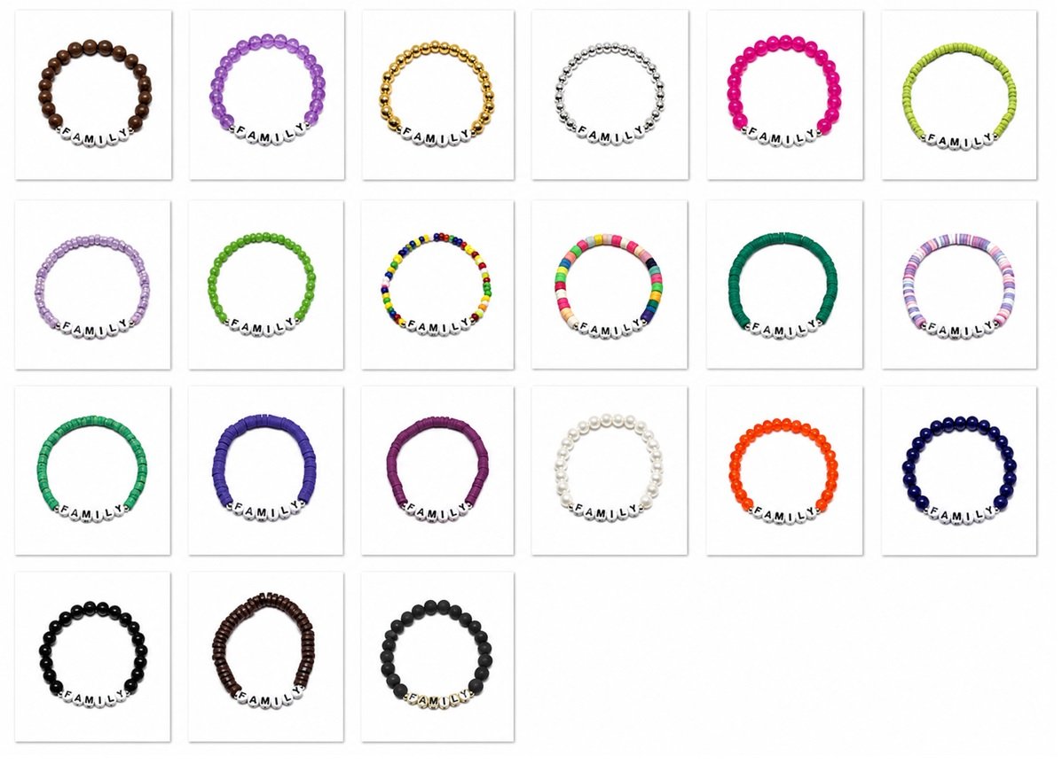 ZW-FM-002 Family Word Bracelet