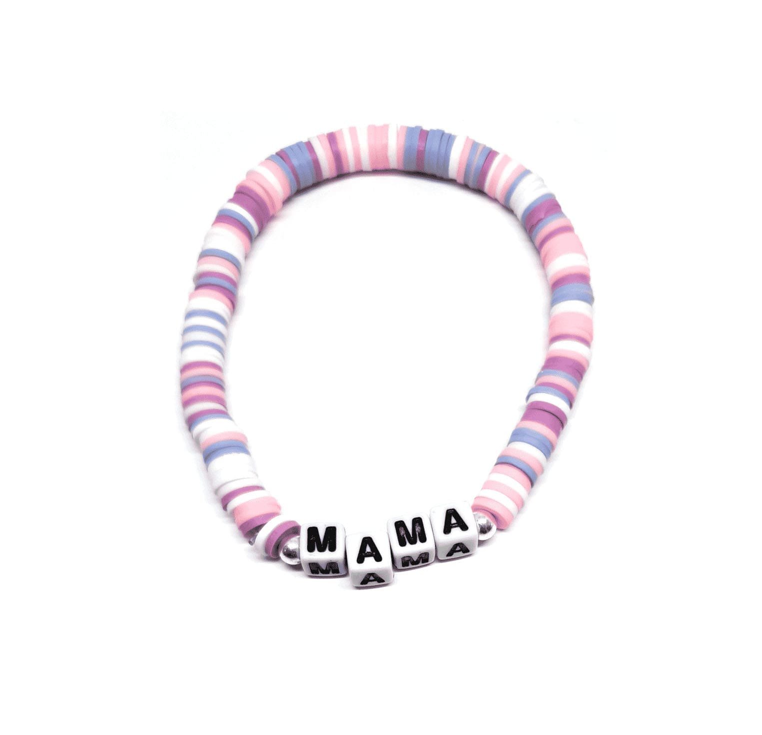 ZW-FM-003 Pastel Multicolor Heishi Mama Word Bracelet Pastel Multicolor Heishi Mama Word Bracelet