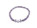 ZW-FM-004 Lavender Seed Bead Sis Word Bracelet