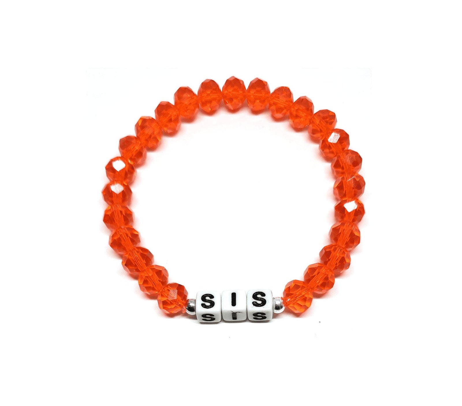 ZW-FM-004 Orange Crystal Sis Word Bracelet Orange Crystal Sis Word Bracelet