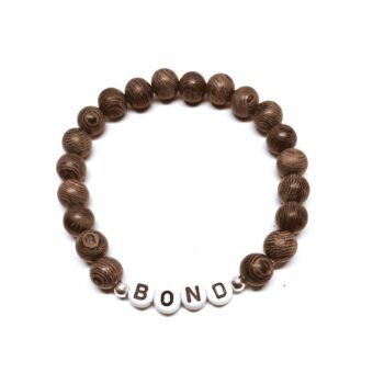Brown Wood Bond Word Bracelet