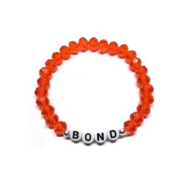 Orange Crystal Bond Word Bracelet