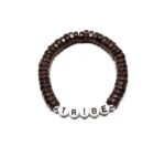 Dark Brown Wood Heishi Tribe Word Bracelet
