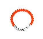 ZW-FR-006 Pink Heishi Best Bitch Word Bracelet