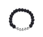 ZW-IN-001 Black Lava Stone DREAM Word Bead Bracelet