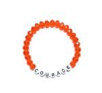 ZW-IN-002 ZORA COURAGE word bead bracelet with rainbow clay heishi beads