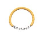 ZW-IN-002 ZORA COURAGE word bead bracelet with rainbow clay heishi beads