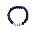 ZW-IN-003 ZORA WIN word bead bracelet with brown wood round beads