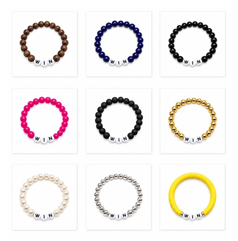 ZW-IN-003 ZORA WIN word bead bracelet ZORA WIN word bead bracelet