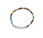 ZORA ENOUGH word bead bracelet with multicolor seed beads
