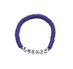 ZW-IN-005 ZORA ENOUGH word bead bracelet with multicolor seed beads