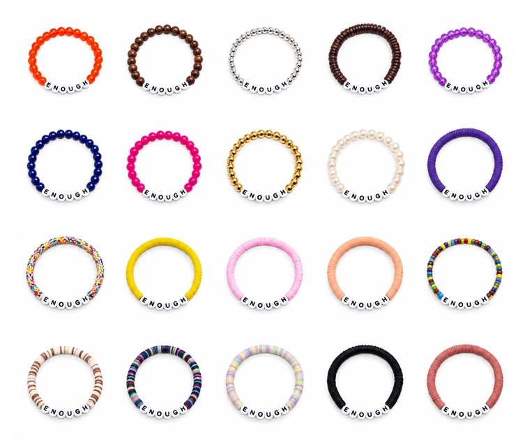 ZW-IN-005 ZORA ENOUGH word bead bracelet