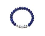 ZW-IN-006 ZORA LUCKY word bead bracelet with gold-tone metal beads